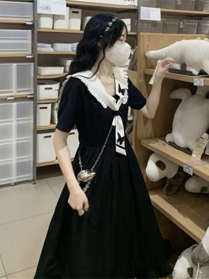ตุ๊กตาลมวิทยาลัยญี่ปุ่นในชุดเดรส Led นักเรียนหญิงหลวมโบว์ชุดเดรสทรงเอด้วยแขนสั้น