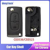 【 CAR ร้อน LKHWLGL 528】Cityokeytech 2ปุ่มสำหรับ Peugeot 307 3008 5008ซองใส่กุญแจฟลิปฟลอดิ้งสำหรับ C3 C2 C4 C5 C6 C8 Mobil Remote Control เคสกุญแจ Car