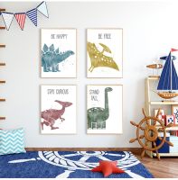 【hot】✔♛✼  Cartoon Quote Posters And Prints Wall Canvas Painting Pictures Baby Kids Room