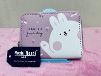Moshi กระเป๋าสตางค์ ใบสั้น ใส่เหรียญ ลายการ์ตูน สีชมพู ลายกระต่าย MOSHI A007