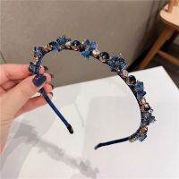 【cw】 South Korea Rhinestone Headband Net French Banquet Hair Pressure Headdress 1