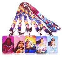 Disney Pocahontas Lanyard Card Holders Anime Credit Card Case Badge Holder Women Business Cardholder Neck Strap Retractable Clip