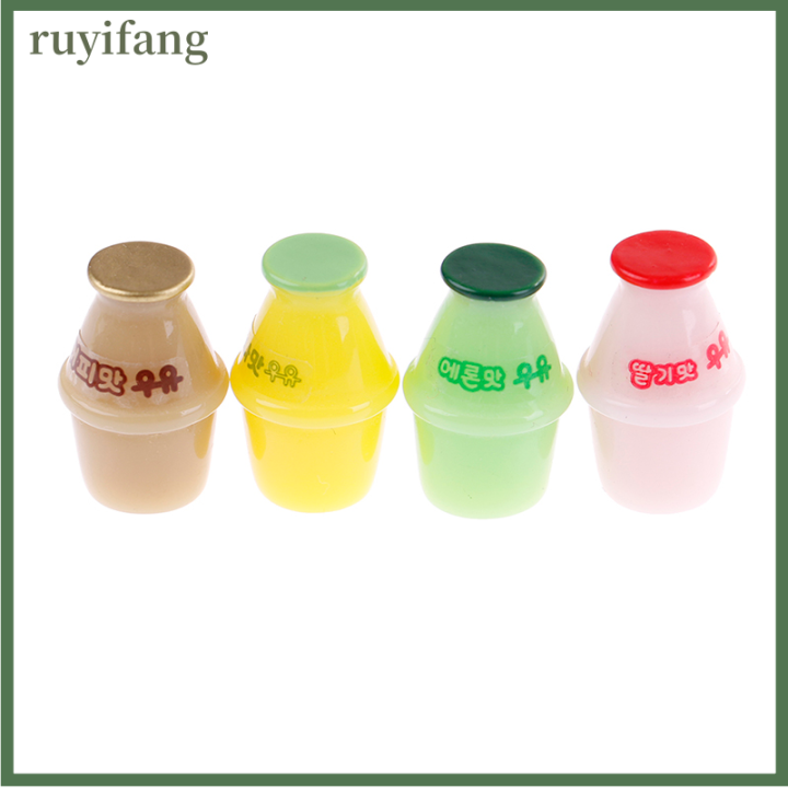 ruyifang-4pcs-dollhouse-miniature-toy-ขวดนมบ้านตกแต่งฉาก