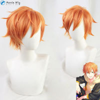 Shinonome akito คอสเพลย์วิกผม Vivid Bad SQUAD คอสเพลย์ Shinonome akito wigs Bad Dogs สีส้มทนความร้อนวิกผมฟรี Cape