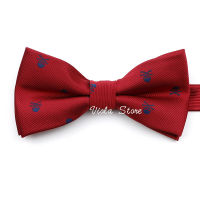 Halloween Navy Red Black Purple Skull Jacquard Polyester Bowtie Men Suit Party Dinner Banquet Casual Butterfly Knot Cosplay Gift