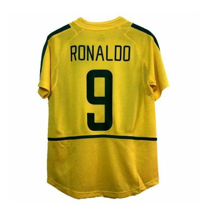 Vintage 2002 World Cup in Brazil jersey number 9 ronaldo ronaldinho