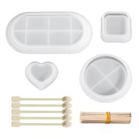 1 Set Agate Tray Silicone Mould Crystal Epoxy Resin Mold Kit for DIY Crafts Jewelry Plate Rolling Tray Coaster Soap Dish Making