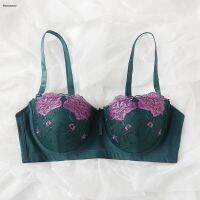 Beauwear 85C 90C 95C 100C 105C 110C Demi Cup Plunge s Contrast Color Appliques Underwear Comfort Cold Silk Summer s