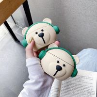 Ins Funny 3D Cute Cartoon Bear Wireless Earphone Case For Airpods 1 2 Pro Headphone Charging Box Silicone Protective Back Cover