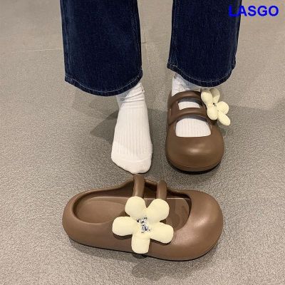 รองเท้าแตะรองเท้าแตะ Baotou ผู้หญิงพื้นหนาเสื้อนอกเข้าได้กับทุกชุดสไตล์เกาหลีแบบใหม่2023น่ารักลากครึ่ง