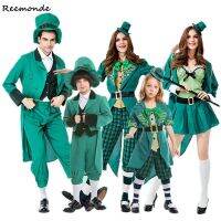 Adult Ireland Saint Patrick St. Patrick Day Lucky Fairy Leprechaun Costume Kids Irish Goblin Cosplay Carnival Halloween Outfit