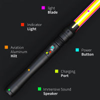 93เซนติเมตร Lightsaber ขยาย RGB โลหะจับดาบเลเซอร์7สีเปลี่ยน LED ชาร์จดาบเลเซอร์ Switchable แสงดาบของขวัญ