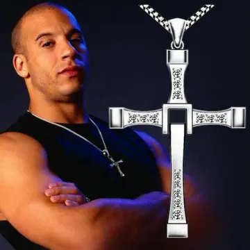 Classic Fast and Furious Movie Star's Necklace Pendant for Men Dominic  Toretto Cross Top 316L Stainless Steel CZ 24