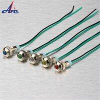 6MM 8MM Ball Head Metal Mini Indicator Light WaterProof 16V 12V 24V 220V LED Pilot Lamp With Wire