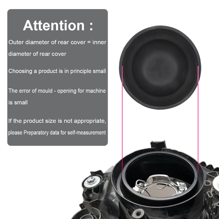 2ชิ้น90มิลลิเมตรปิดผนึกภายใน-dia-ยางที่อยู่อาศัยซีลหมวกฝุ่นปกคลุมสำหรับไฟหน้ารถติดตั้งซีนอนไฟหน้าชุด-led-ไฟหน้าหลอดไฟ-หลังการขายไฟหน้าติดตั้งเพิ่ม