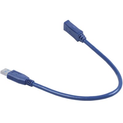 Blue USB 3.0 Male to Male F/M Type A connector extension cable 30cm