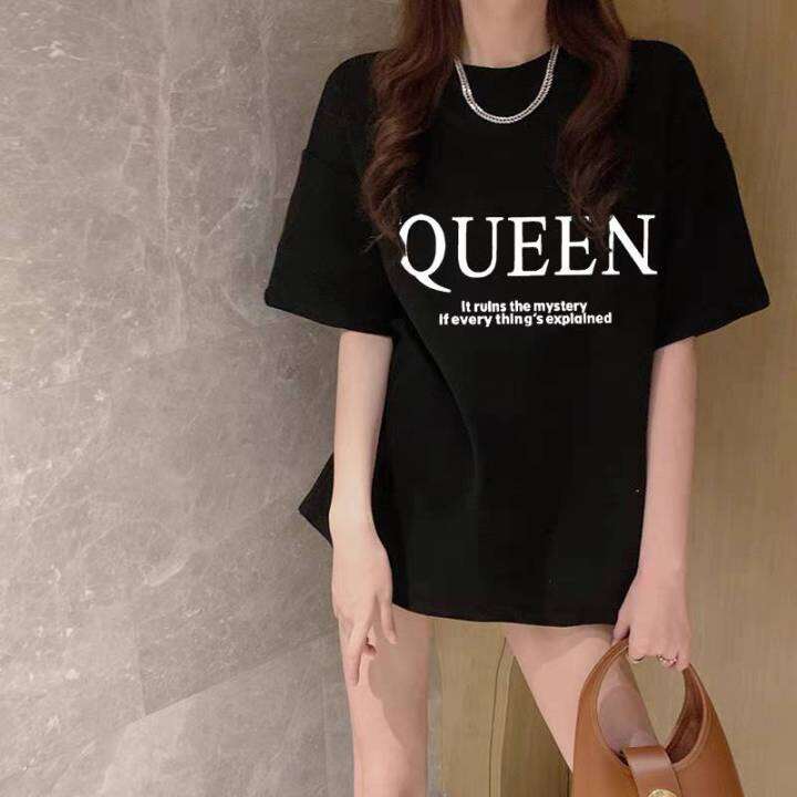 fashionjeans-เสื้อยืด-คอกลม-ลายอักษร-queen-แขนสั้น-ผ้านิ่ม-เสื้อยืดแฟชั่น-สไตล์เกาหลี-9652