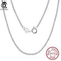 【cc】▤  ORSA JEWELS 1.2mm Real 925 Sterling Chain Necklace Weave Chopin Fashion Female Male Jewelry Gifts SC53