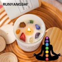 Natural Crystal Candle Seven Chakra Therapy Stone Soy Candle Glass Cup Transparent Cup Christmas Aromatherapy Candle Gift Box