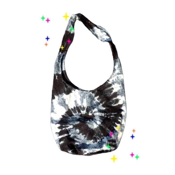 Tie Dye Hobo Bag (B&W) | Lazada PH