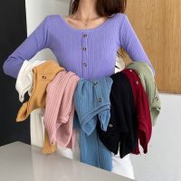 #9772 ashion Long Sleeve Blouse Ladies Casual Knitted Top