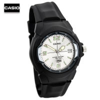 Velashop นาฬิกาข้อมือผู้ชายคาสิโอ Casio Standard สายเรซิ่นสีดำ หน้าปัดเงิน  รุ่น MW-600F-7AVDF, MW-600F-7A, MW-600F