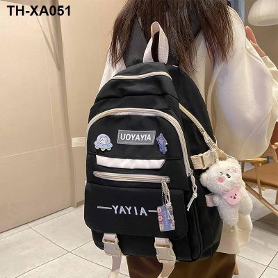 ◇ Large capacity backpack female bag ins schoolchildren junior high school students grade to six han edition black