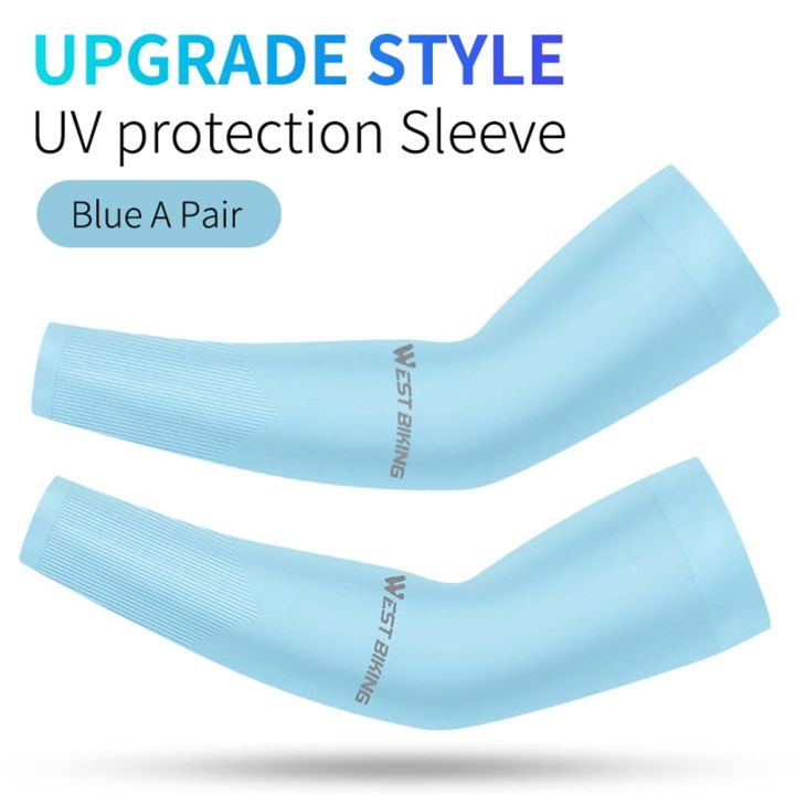 1-pair-west-biking-uv-protection-arm-sleeves-running-sports-breathable-bicycle-cycling-arm-warmers-sunscreen-arm-cuff