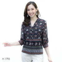 MIKIKO Shirt MI-H1793  ชิฟฟอนปริ้นท์ แขนยาว IGPU22-7