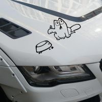 Simon S CAT Decal Hungry Feed Me! สติ๊กเกอร์ติดรถแมว Simon S Cat ตลก