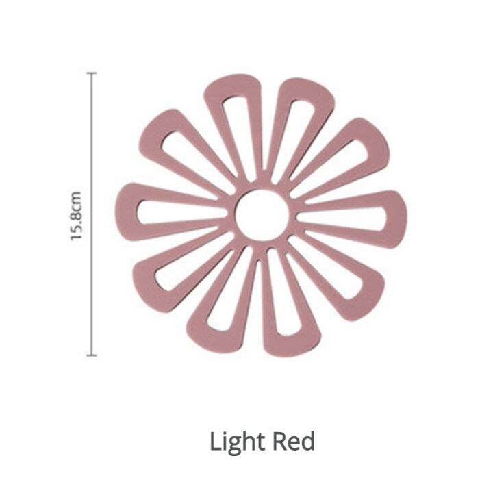 แผ่นรองจานทำจากซิลิโคนลายกลีบดอกไม้โต๊ะในครัวแผ่นรองรีดผ้าที่วางทัพพีความร้อนบนโต๊ะพรมเช็ดเท้ากันลื่นหนาแผ่นรองชามสุดสร้างสรรค์