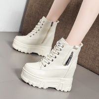 top●Thick soles increase 10cm Martin boots for women 2022 new casual womens shoes single boot inside increase white slim short boot motorcycle boot