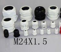 สายเคเบิล M24X1.5ต่อมไนลอนสายเคเบิลกันน้ำพลาสติกปะเก็นกันน้ำคงที่ต่อมสายเคเบิลพลาสติก100PCS