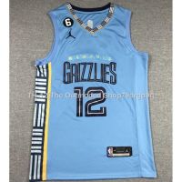 卍✒ 2023 new men Memphis Grizzlies 12 JA Morant blue embroidery basketball jerseys