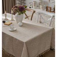 Table Cloth Cotton Dinner Table Cover Tassels Alas Meja 4 6 8 10 Seater Kerusi Coffee Tablecloth Home Decor