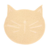 BLENASHOP 1 ชิ้นในครัวเรือน Cat Litter Mat กันลื่นสัตว์เลี้ยง Cat Face Shaped Mat อุปกรณ์สำหรับสัตว์เลี้ยง