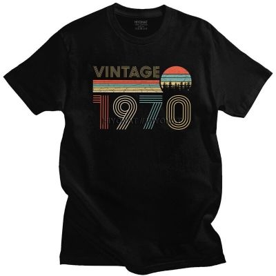 เสื้อยืดผ้าฝ้ายแขนสั้นสไตล์วินเทจสําหรับผู้ชาย 1970 51 ปี 51 ปี  0FTV