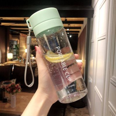 Portable Rope Plastic Bottle Gift Mug Customizable Outdoor Large Capacity Sports Water Bottle Frosted Plastic Cup