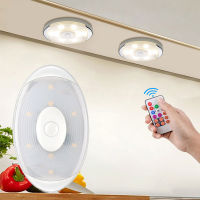 Dimmable LED Under Cabinet Light with Remote Control Battery Operated Night light for Cupboards Wardrobe Bathroom Closets Lamp