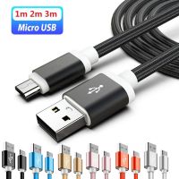 Fast Charging Metal Alloy Fabric Micro 5PIn Braided USb Cable 1M 2m 3M Wire For Samsung Xiaomi Huawei Android phone Cables  Converters