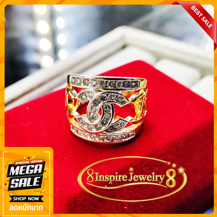 inspire-jewelry-แหวนงานแฟชั่นอินเทรน-ฝังเพชร-cz-งานจิวเวลลี่-สวยงาม-ปราณีต
