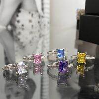 [COD] Versa treasure style temperament rainbow separation rectangular opening hand ring female main stone 6x8