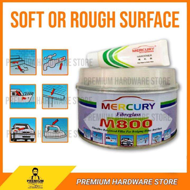 MERCURY M800 FIBREGLASS WITH HARDENER (280G & 1.25KG) / FIBRE COMPOUND
