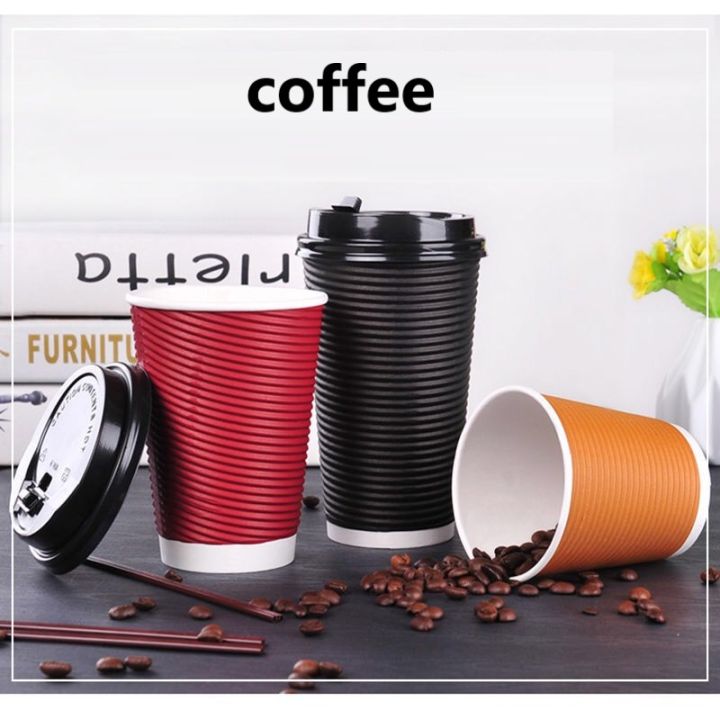 แก้วกาแฟร้อน-500ใบ-พร้อมฝา-แก้วกาแฟดับเบิลวอลล์-8oz-14oz-16oz-หนาพิเศษ-แก้ว-ฝา-แก้วกระดาษ-แก้วกาแฟ-แก้วร้อน