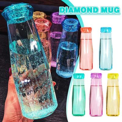Colorful Crystal Glass Cup Yellowred Green Blue Creative Handy Rhombus Glass Cup White Material High Q3S5