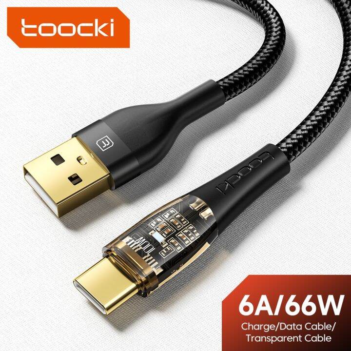 toocki-6a-66w-usb-ชนิด-c-สายเคเบิลสำหรับซัมซุงฮัวเหว่ยเสี่ยวหมี่-poco-f3โทรศัพท์มือถือสายชาร์จเร็วชนิด-c-usb-ข้อมูล-c-ca