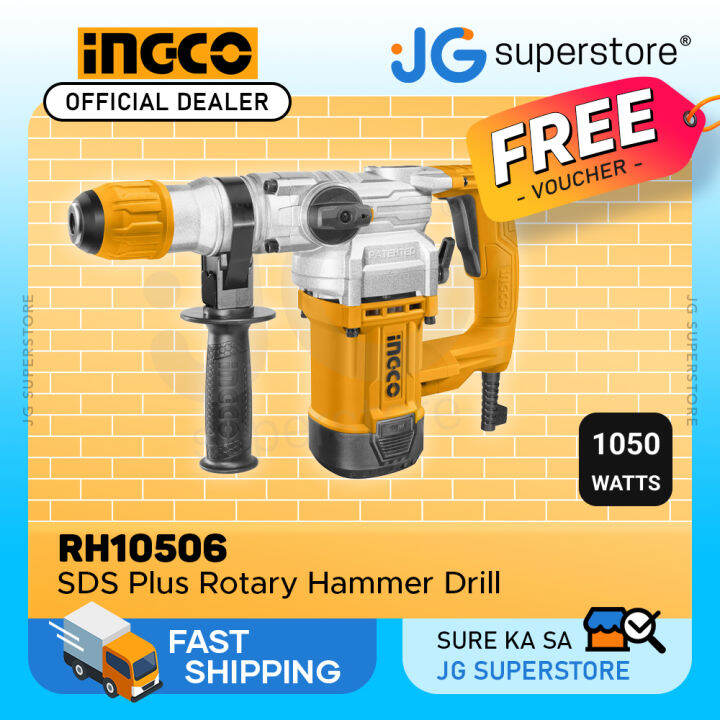 INGCO 1050W Industrial Rotary Hammer Drill SDS Plus Chuck System with