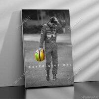 คำพูดที่สร้างแรงบันดาลใจ Senna "ไม่เคยยอมแพ้" การวาดภาพ F1รถแข่งของเล่นศิลปะบนผนังโปสเตอร์ผ้าใบพิมพ์0706