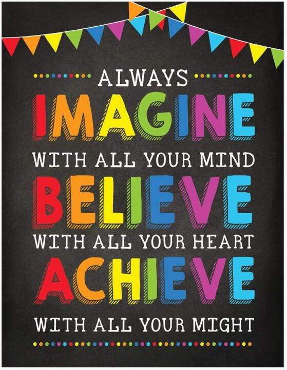 Classroom Teacher Wall Art Decor Poster Signs Always Imagine With All ...