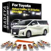 ไฟ LED หีบฝาทรงโค้งแผนที่ภายในชุดคิทสำหรับรถโตโยต้า Alphard Vellfire 10 20ชุด2003-2014ไฟรถแอลอีดีไฟยานพาหนะในร่ม